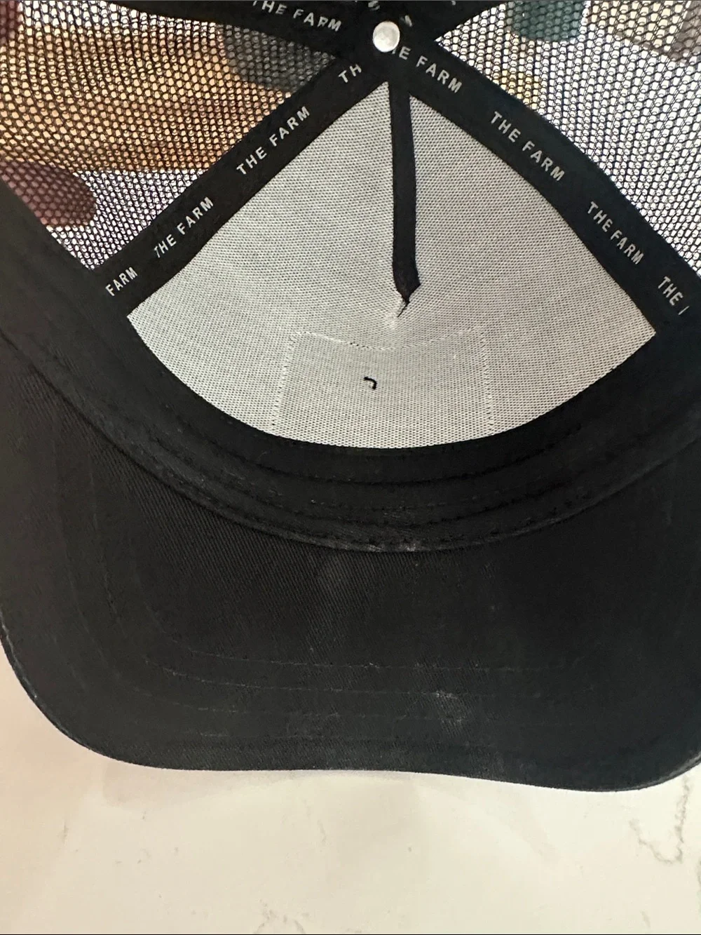 Goorin Bros Black Kids Trucker Hat with White and Brown Wolf Patch